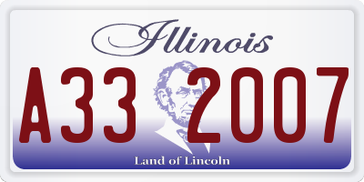 IL license plate A332007