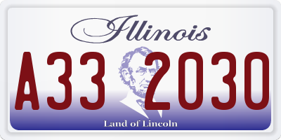 IL license plate A332030