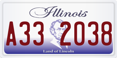 IL license plate A332038