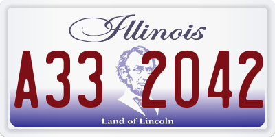 IL license plate A332042