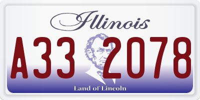 IL license plate A332078