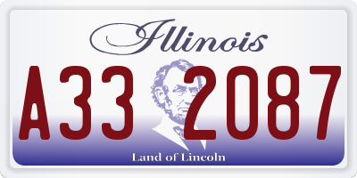 IL license plate A332087