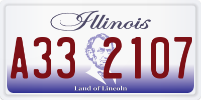 IL license plate A332107