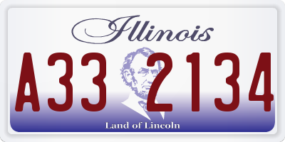 IL license plate A332134