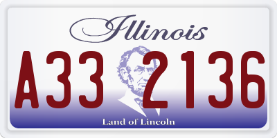 IL license plate A332136
