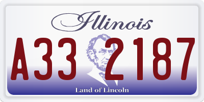 IL license plate A332187