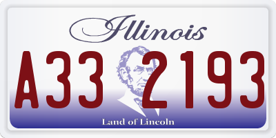 IL license plate A332193
