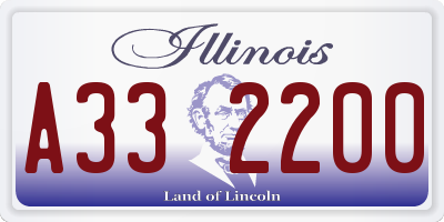 IL license plate A332200