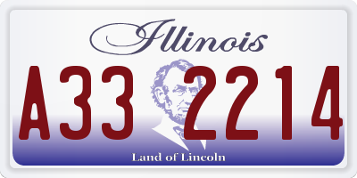 IL license plate A332214