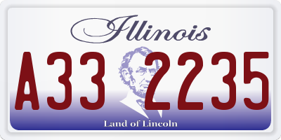 IL license plate A332235