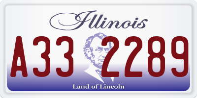 IL license plate A332289