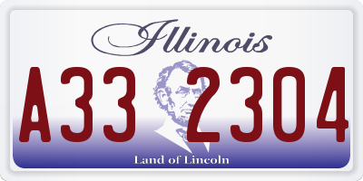 IL license plate A332304