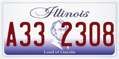 IL license plate A332308