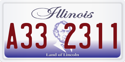 IL license plate A332311