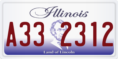 IL license plate A332312