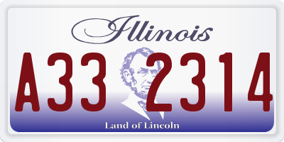IL license plate A332314