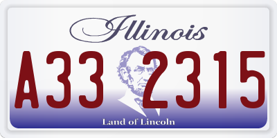 IL license plate A332315