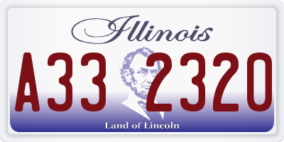 IL license plate A332320