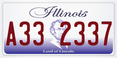 IL license plate A332337
