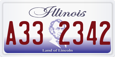 IL license plate A332342