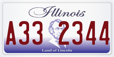 IL license plate A332344