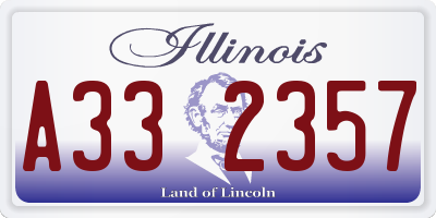 IL license plate A332357
