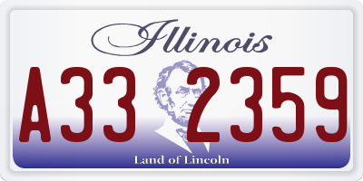 IL license plate A332359