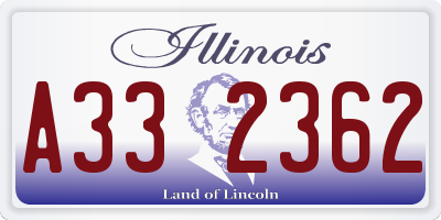 IL license plate A332362