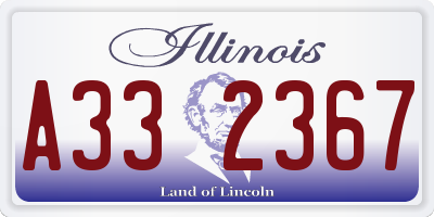 IL license plate A332367