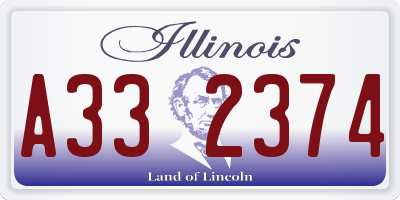 IL license plate A332374