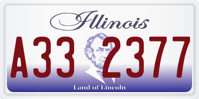 IL license plate A332377