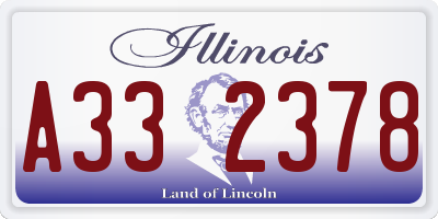IL license plate A332378