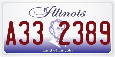 IL license plate A332389