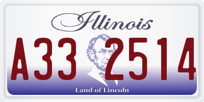 IL license plate A332514