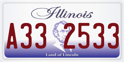 IL license plate A332533