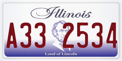 IL license plate A332534