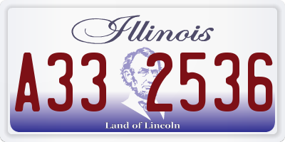 IL license plate A332536
