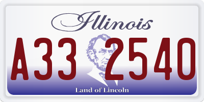 IL license plate A332540