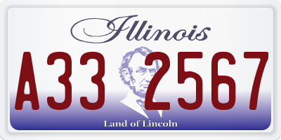 IL license plate A332567