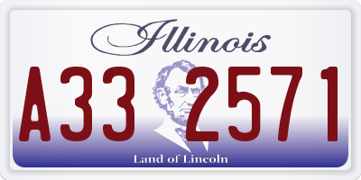 IL license plate A332571