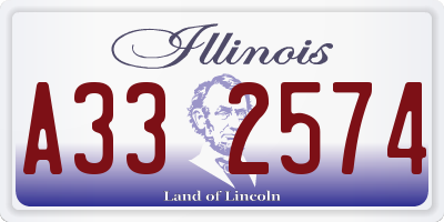 IL license plate A332574