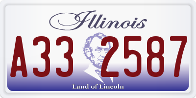 IL license plate A332587
