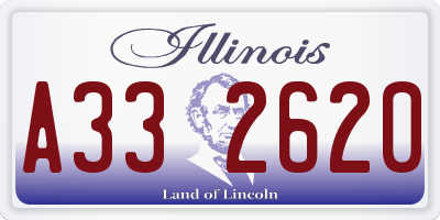 IL license plate A332620