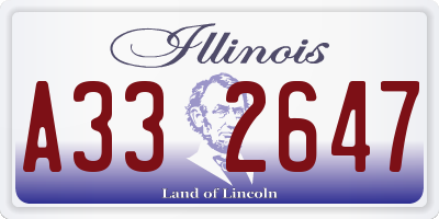IL license plate A332647