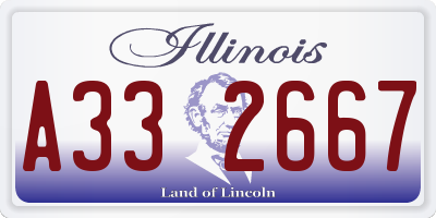 IL license plate A332667