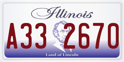 IL license plate A332670