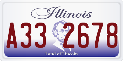 IL license plate A332678