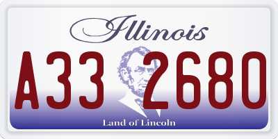 IL license plate A332680
