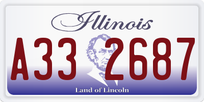 IL license plate A332687
