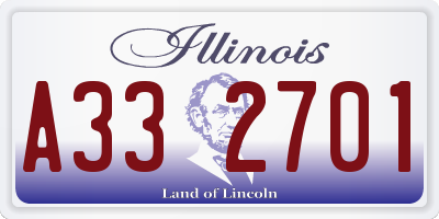 IL license plate A332701